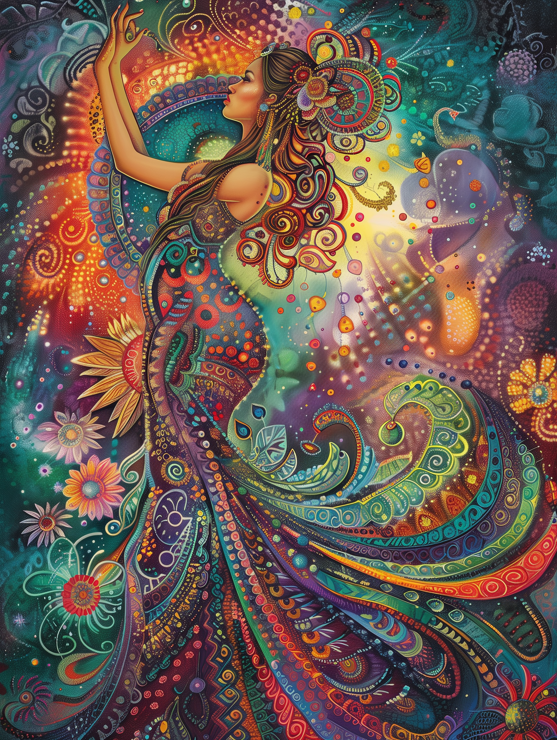 Xochiquetzal, Flower-Quetzal, Nahua goddess of flowers, fertility, beauty, maternity and textile craft