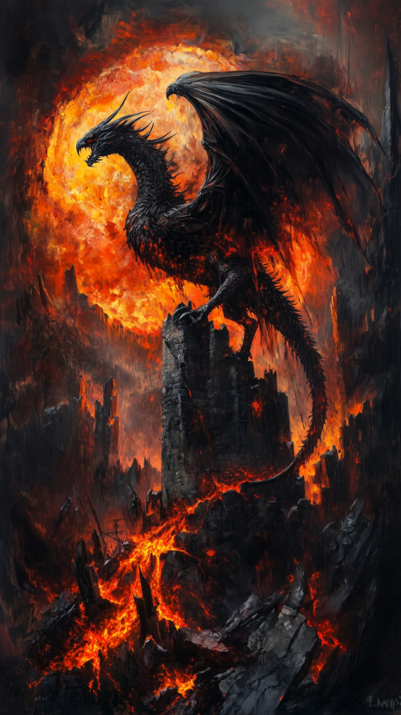 Lava Drake, "The Infernal Tyrant: Scourge of the Molten Depths"