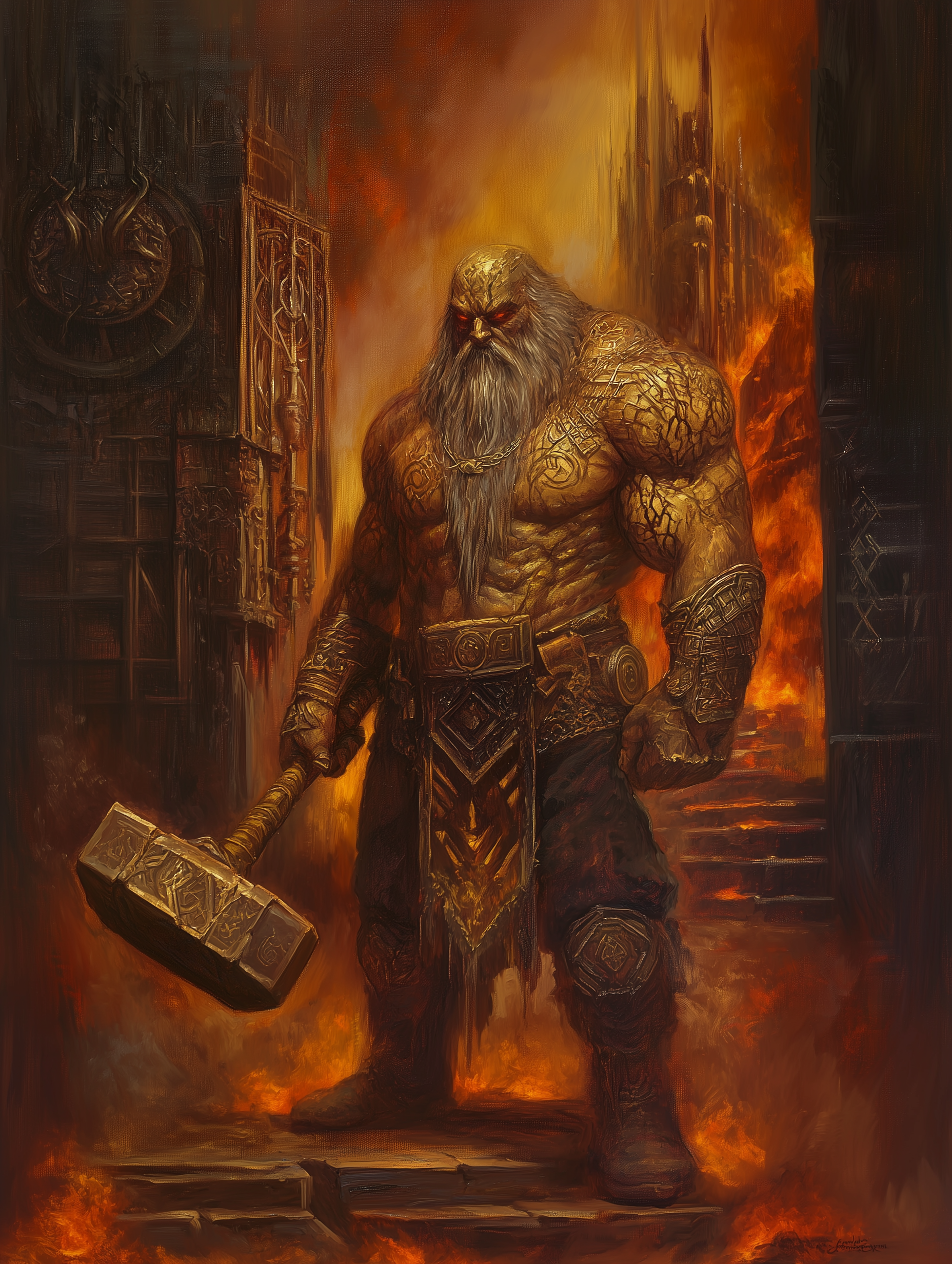 Azer, fire-touched planar smith