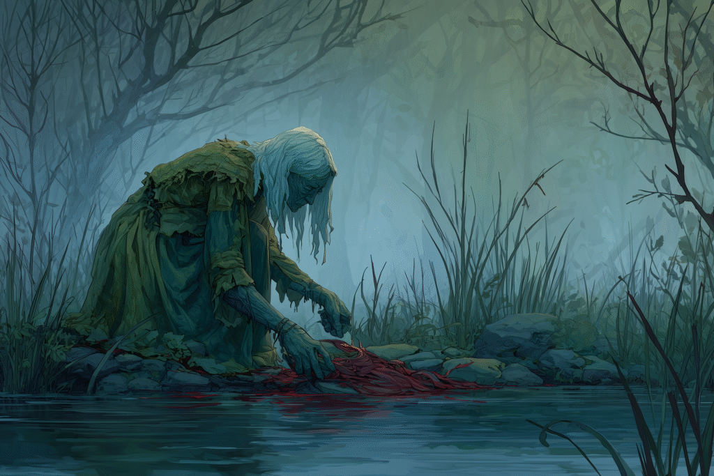 Bean Nighe, Washer by the Ford, "The Hag by the Bloodied Stream"