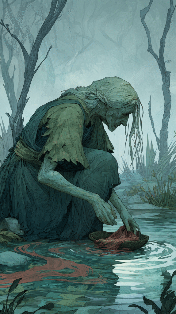 Bean Nighe, Washer by the Ford, "The Hag by the Bloodied Stream"