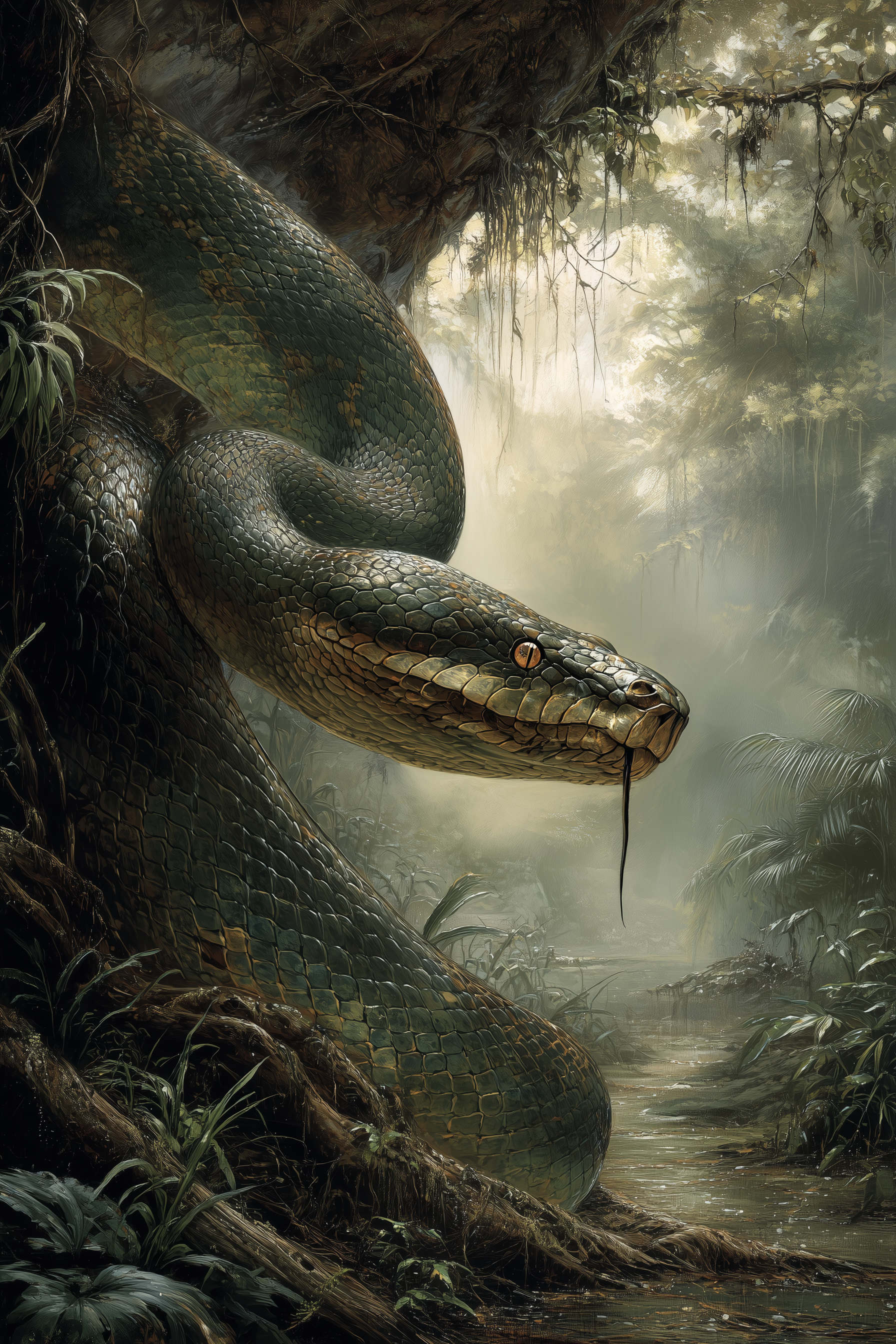 Giant Constrictor Snake, (Anaconda) — "The Coiling Dread of the Deep Jungle"