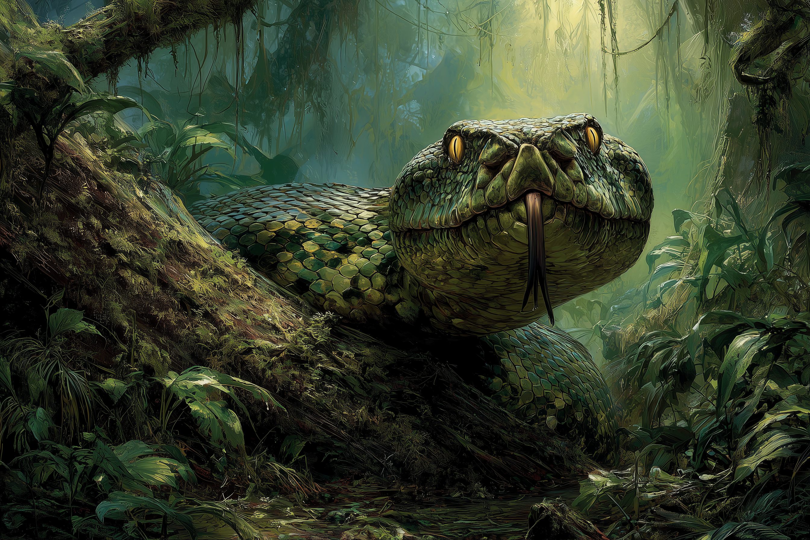 Giant Constrictor Snake, (Anaconda) — "The Coiling Dread of the Deep Jungle"