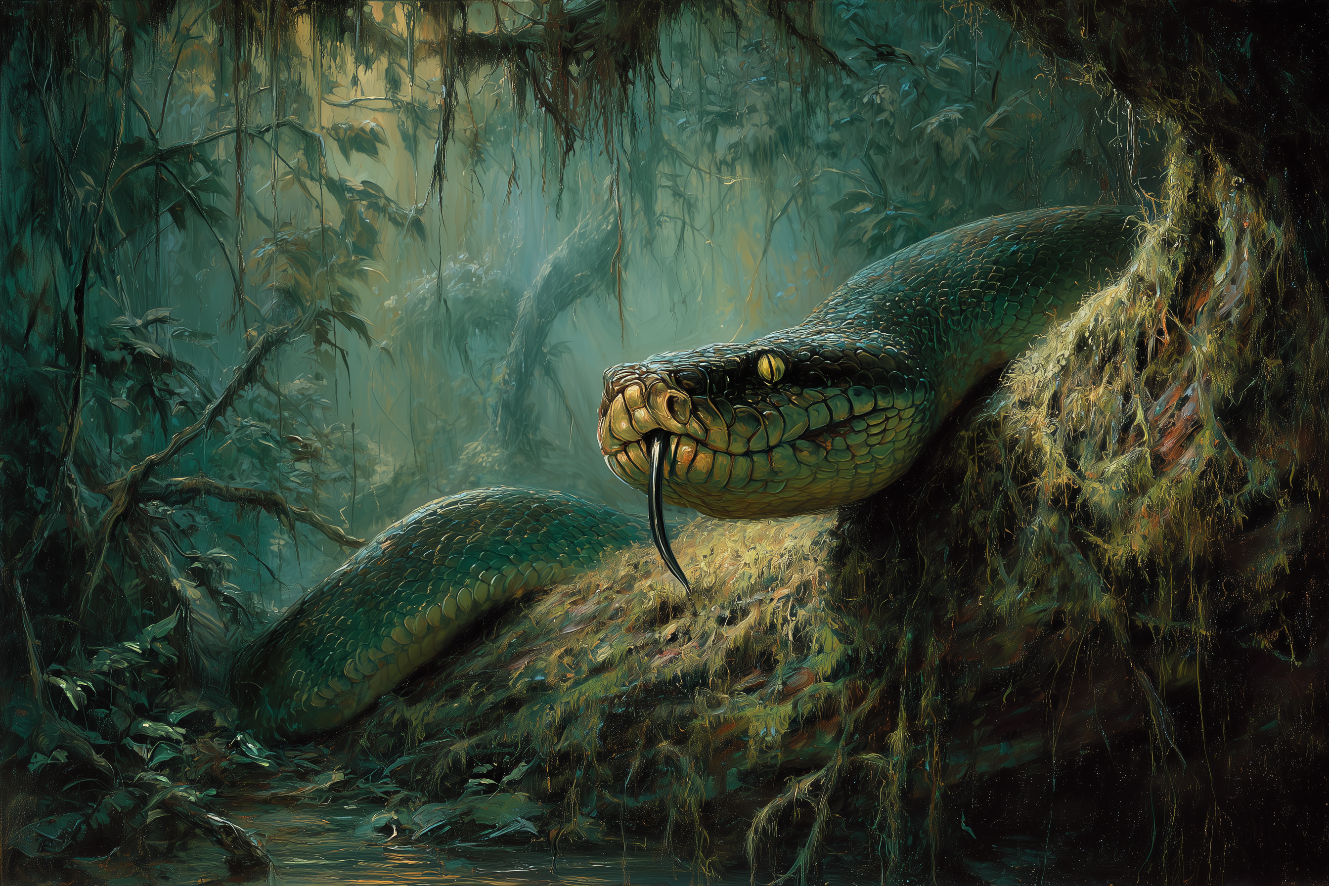 Giant Constrictor Snake, (Anaconda) — "The Coiling Dread of the Deep Jungle"