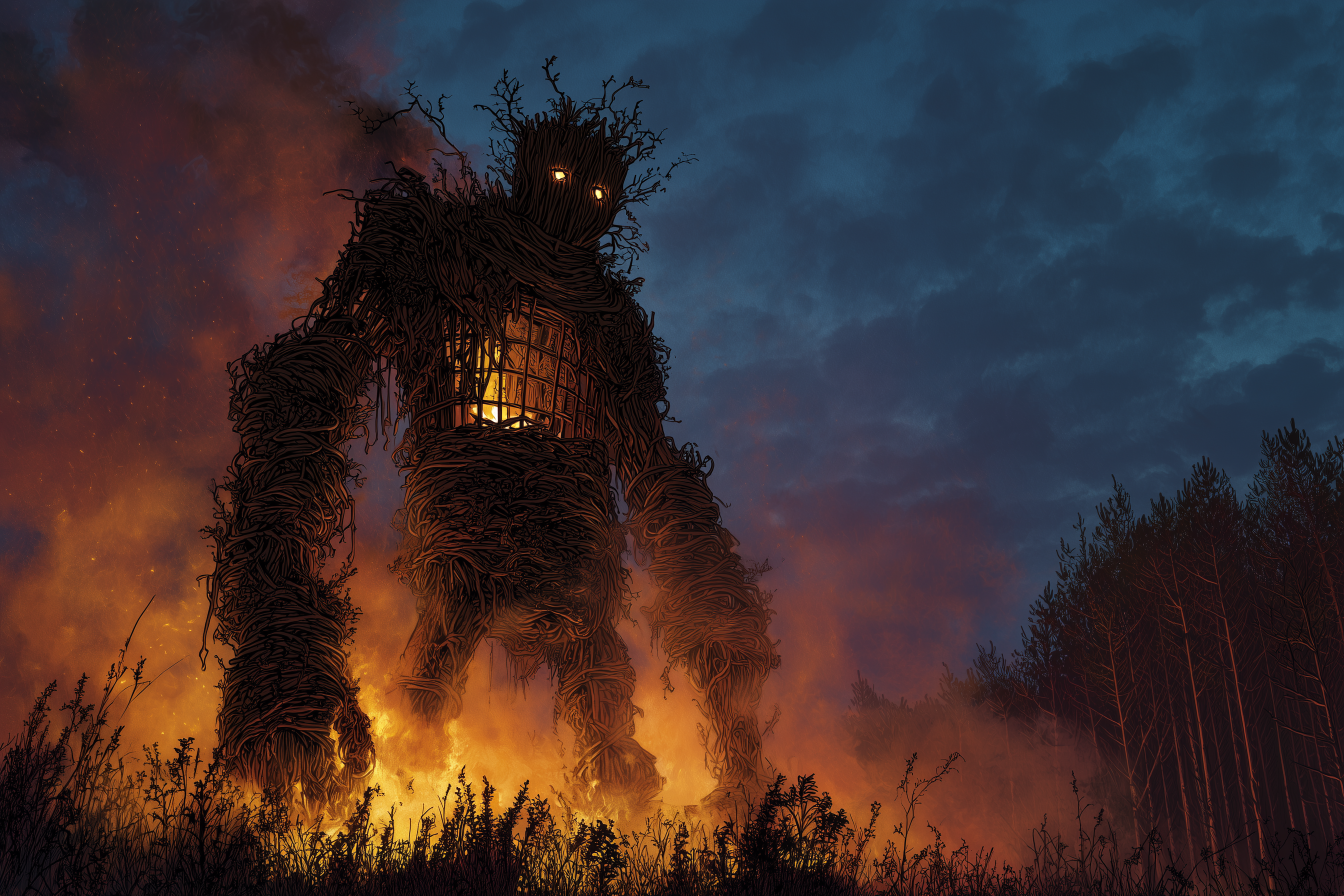 “The Burning Colossus: Wickerman of the Forsaken Wood”