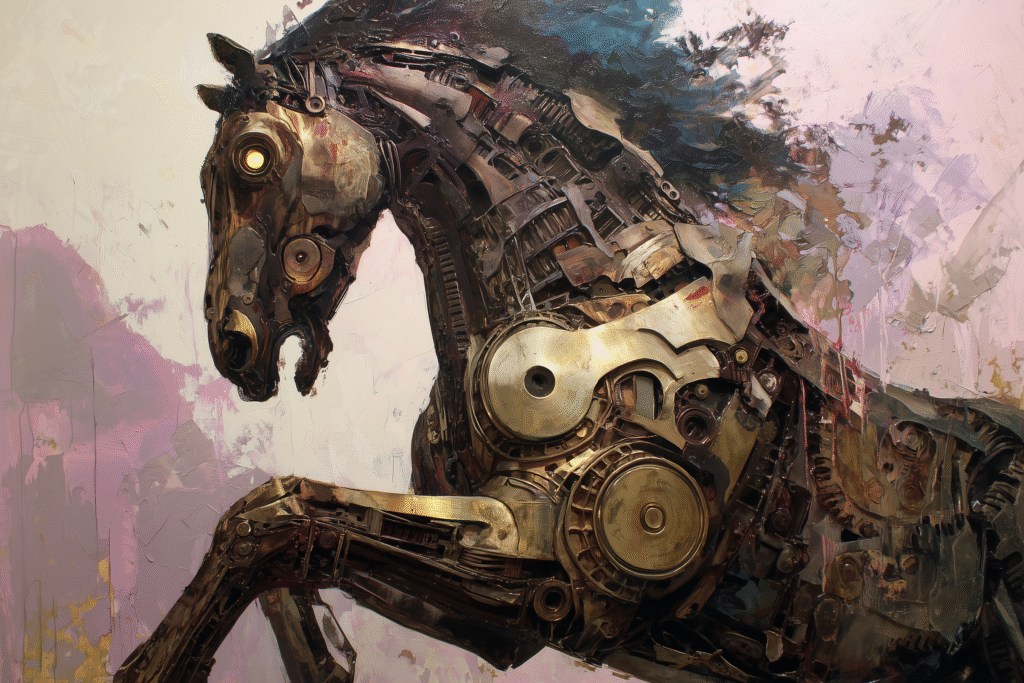 Clockwork Steed: The Relentless Mechanical Warhorse of Arcane Engineering