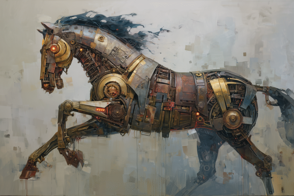 Clockwork Steed: The Relentless Mechanical Warhorse of Arcane Engineering