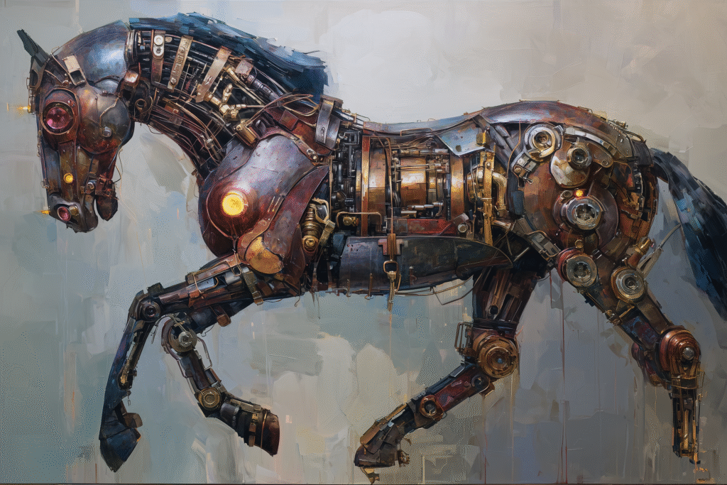 Clockwork Steed: The Relentless Mechanical Warhorse of Arcane Engineering