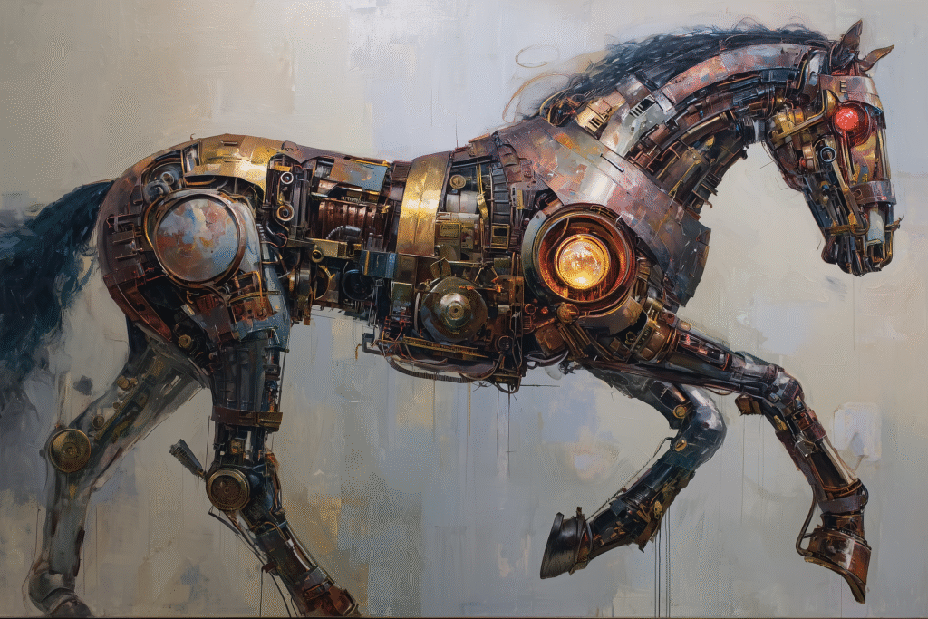 Clockwork Steed: The Relentless Mechanical Warhorse of Arcane Engineering