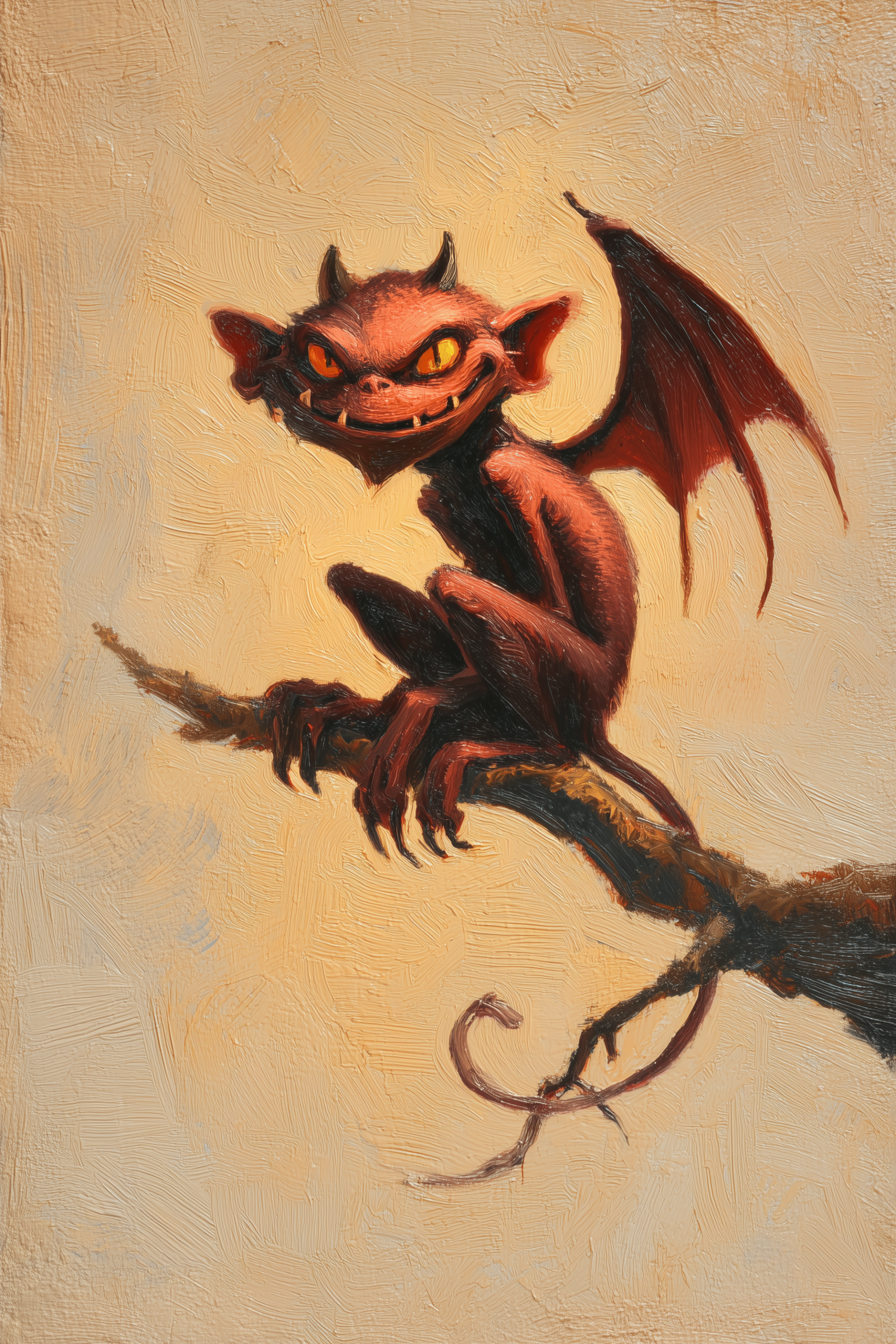 “Infernal Trickster: The Mischievous Imp of Shadow and Flame”