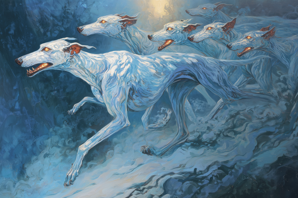 Cŵn Annwn: Crimson-Eared Hounds of the Wild Hunt