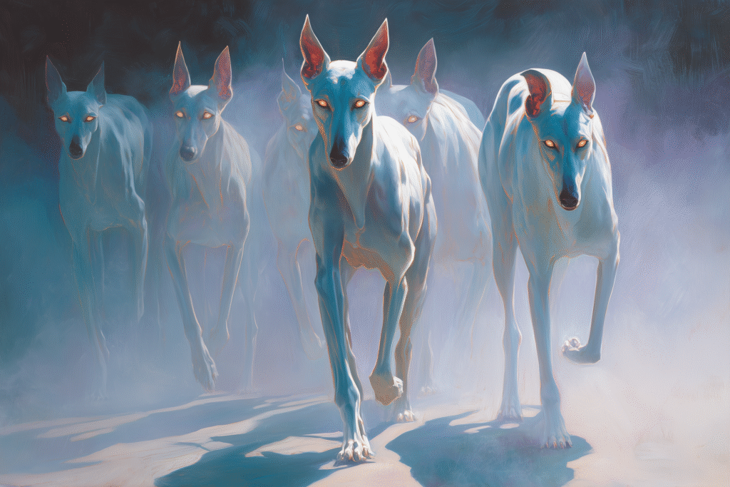 Cŵn Annwn: Crimson-Eared Hounds of the Wild Hunt