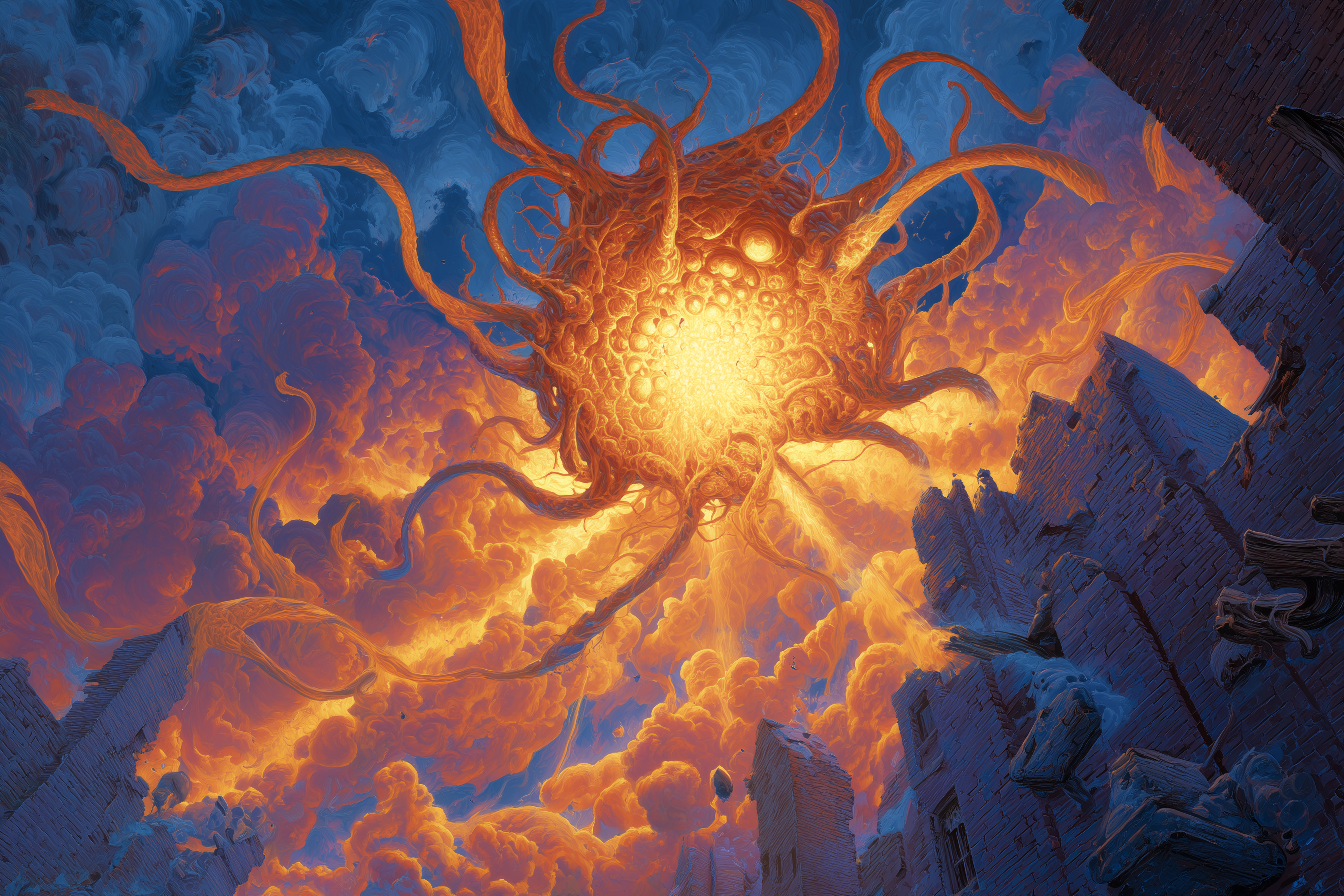 A Fire Vampire drifting as a mass of living flame.