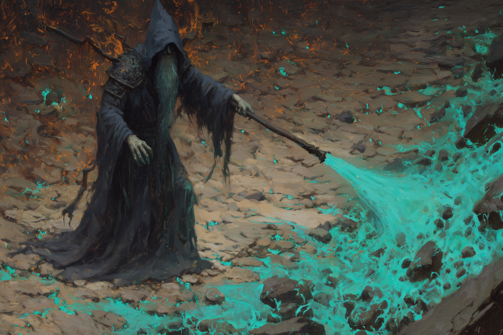 Harrow Rod: The Twisted Conduit of Corrosive Arcana