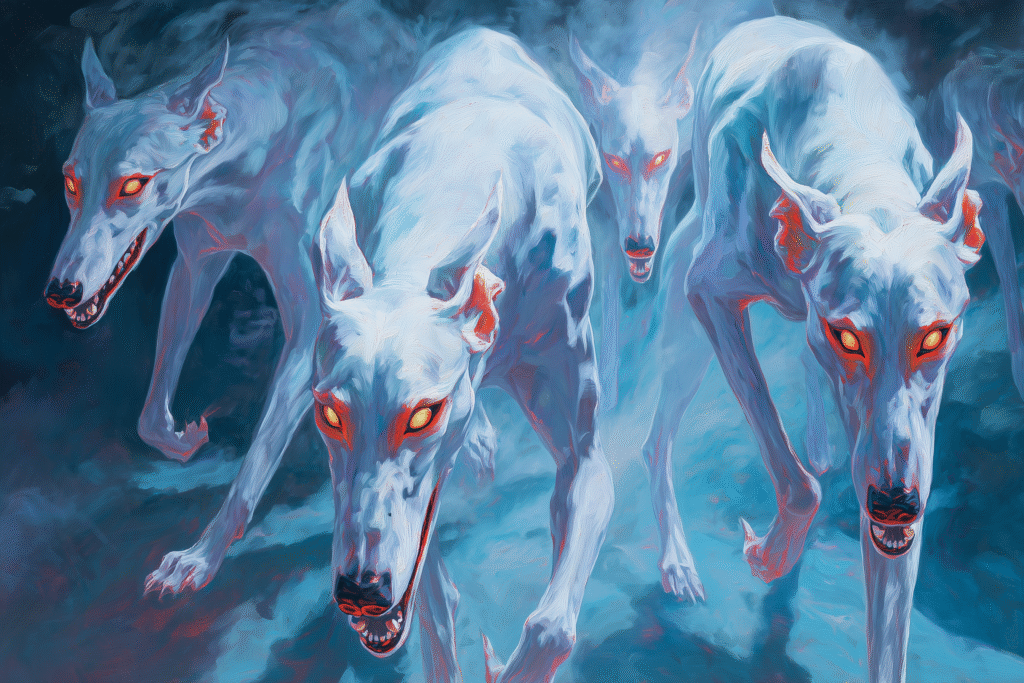 Cŵn Annwn: Crimson-Eared Hounds of the Wild Hunt