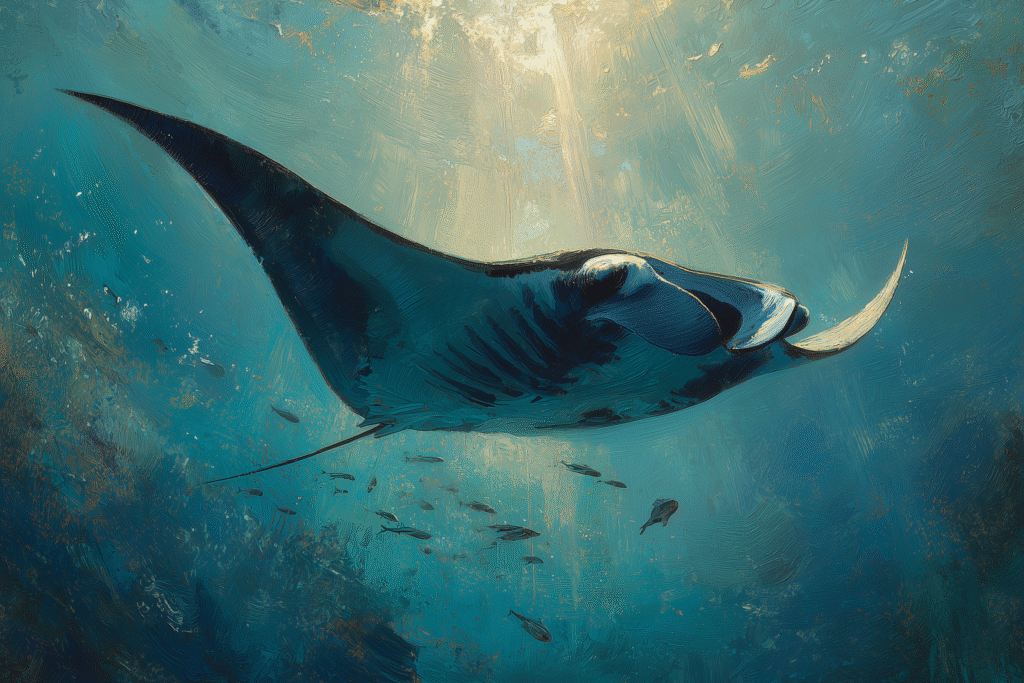 Oceanic Glide: The Majestic Manta Ray of the Deep