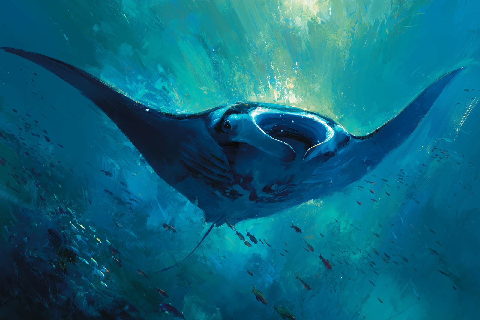 Oceanic Glide: The Majestic Manta Ray of the Deep