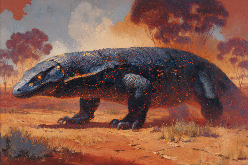 Mythic Goanna: The Fire-Hearted Earthshaper of the Primordial Wilds