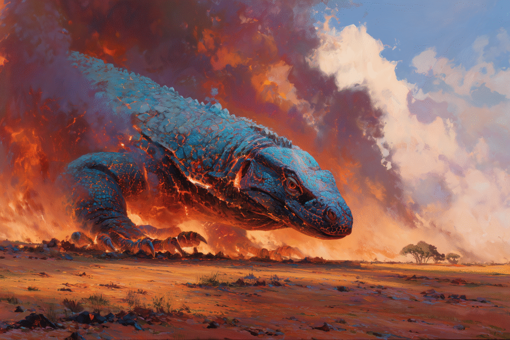 Mythic Goanna: The Fire-Hearted Earthshaper of the Primordial Wilds