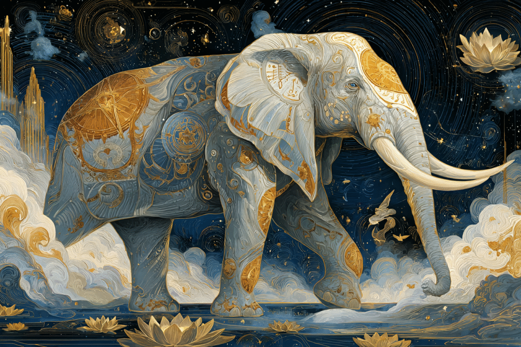 Celestial Elephant: Radiant Guardian of the Heavens and Harbinger of Divine Judgment