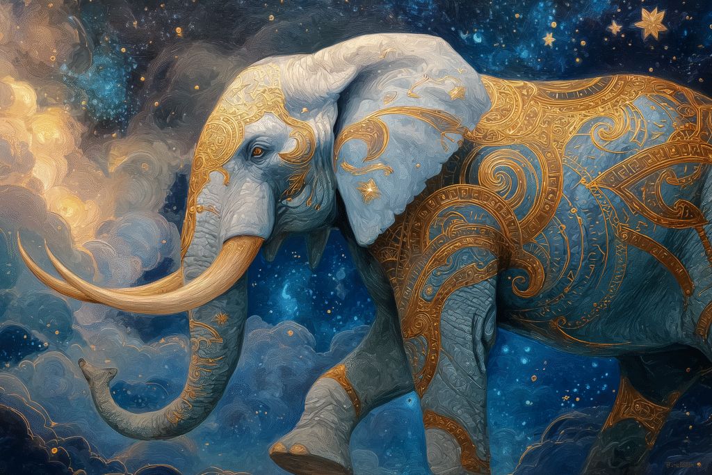 Celestial Elephant: Radiant Guardian of the Heavens and Harbinger of Divine Judgment