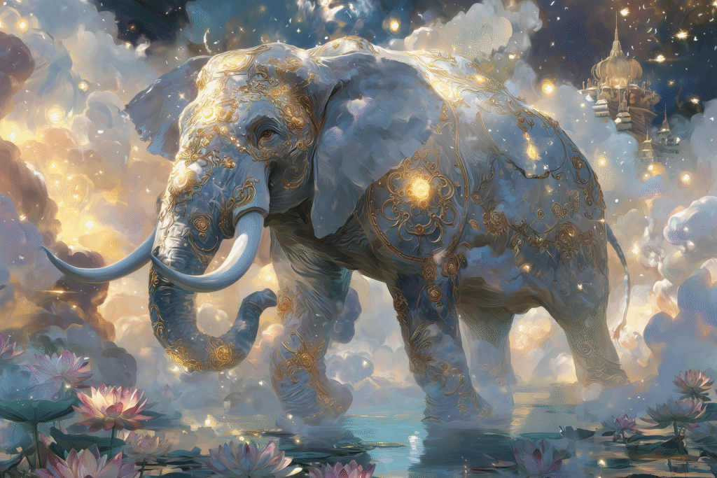 Celestial Elephant: Radiant Guardian of the Heavens and Harbinger of Divine Judgment
