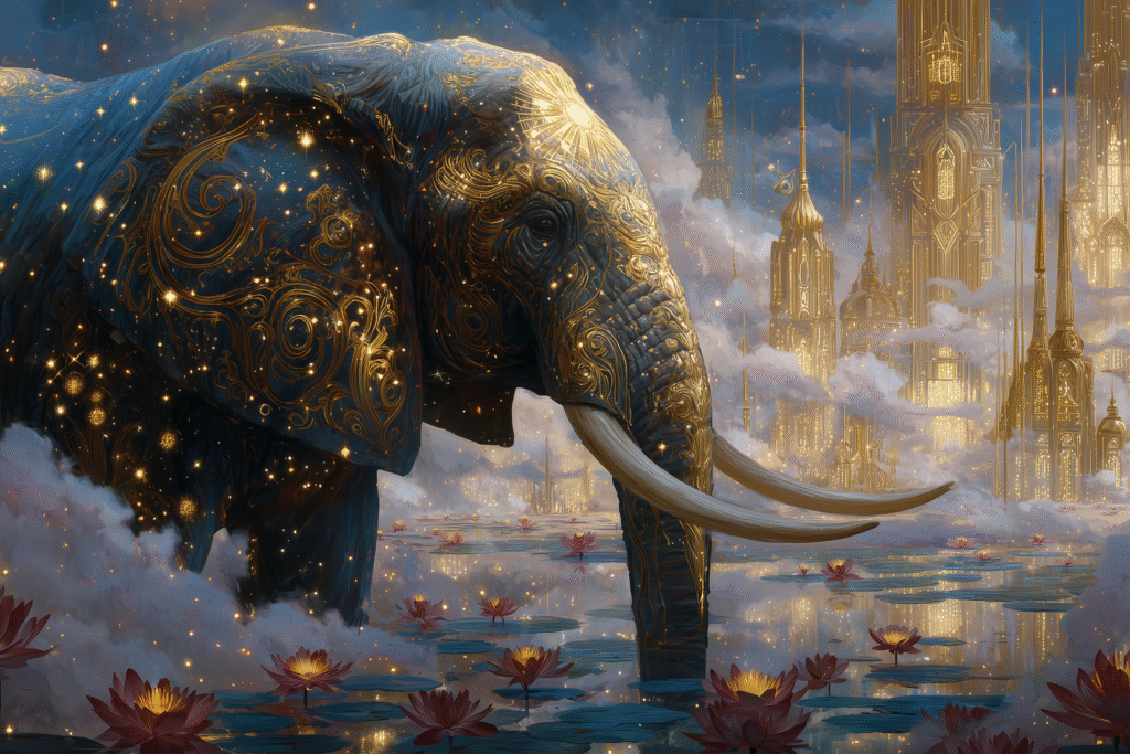 Celestial Elephant: Radiant Guardian of the Heavens and Harbinger of Divine Judgment