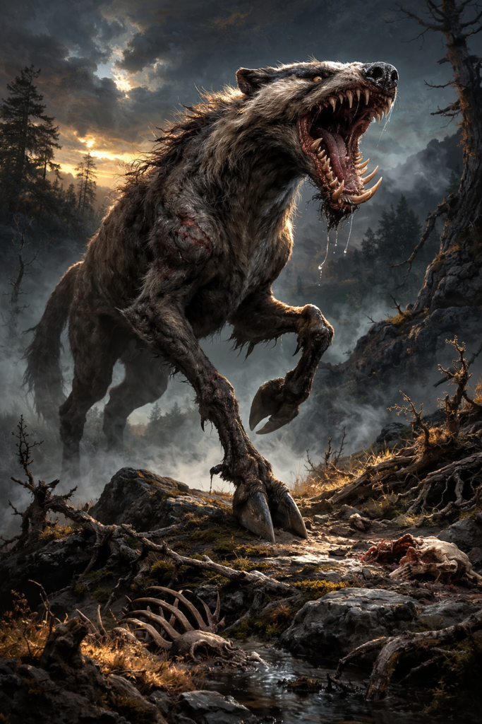 Leucrotta: The Bone-Crushing Mimic of the Wastes That Laughs With a Human Voice