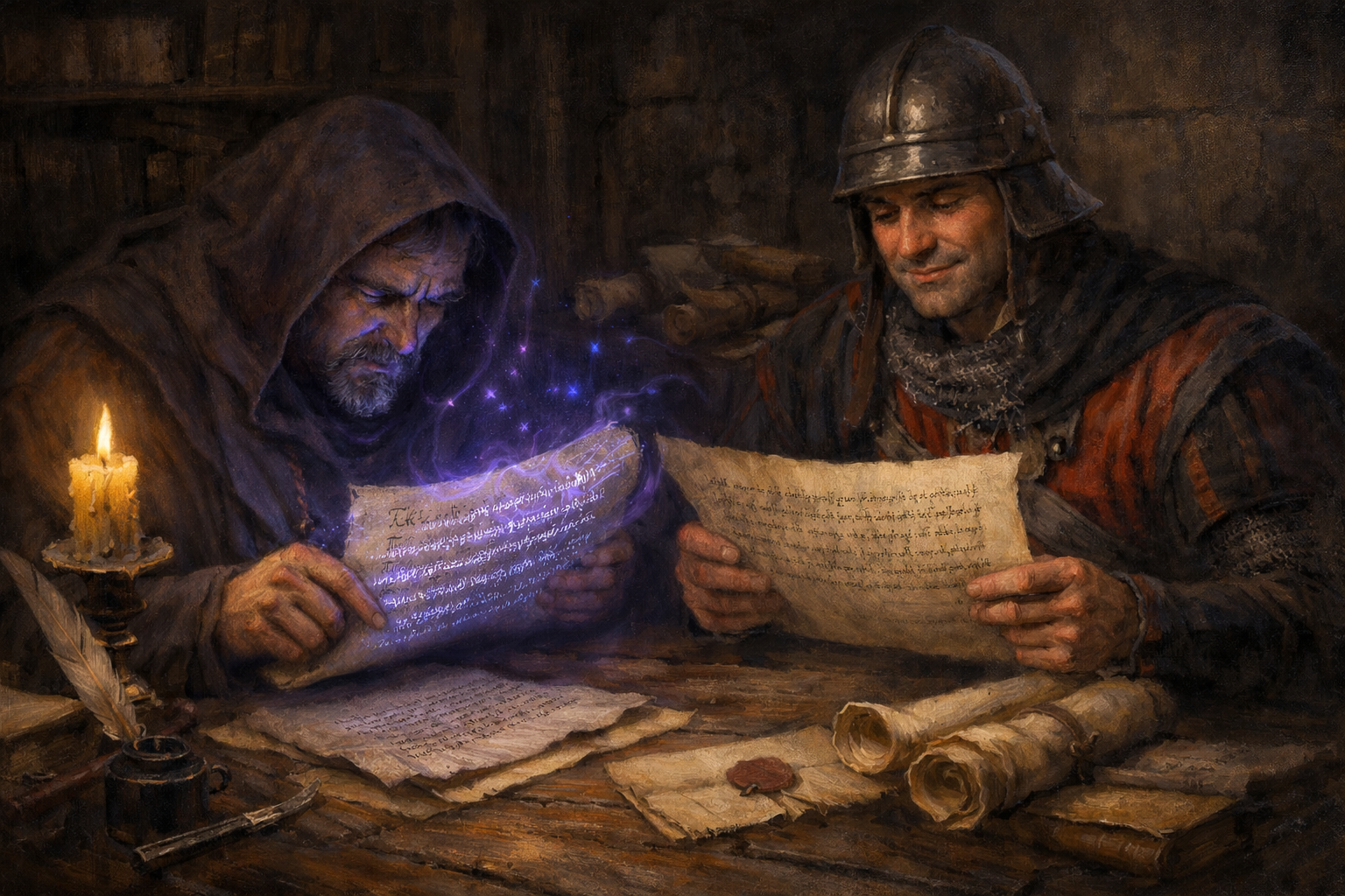 Illusory Script spell revealing hidden writing to an authorised reader