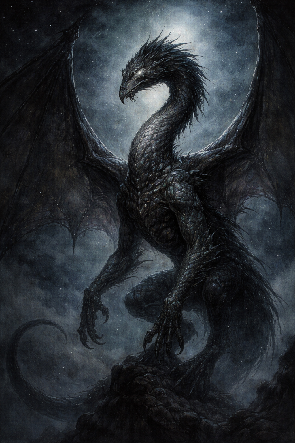 A Pathfinder-style shantak with slime-coated scales and vast wings.