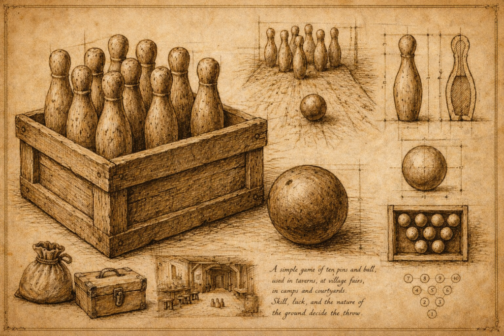 Bowling Set — Medieval Ten-Pin Tavern Game and Entertainment Gear