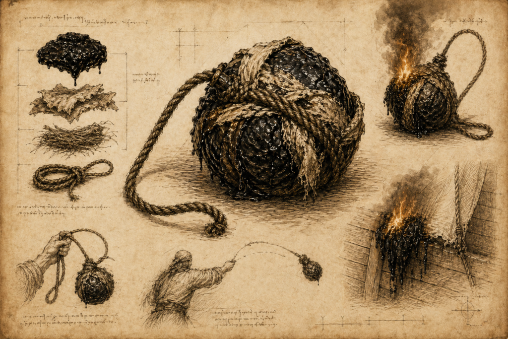 Tar Bomb – Incendiary Weapon for Ships and Sieges