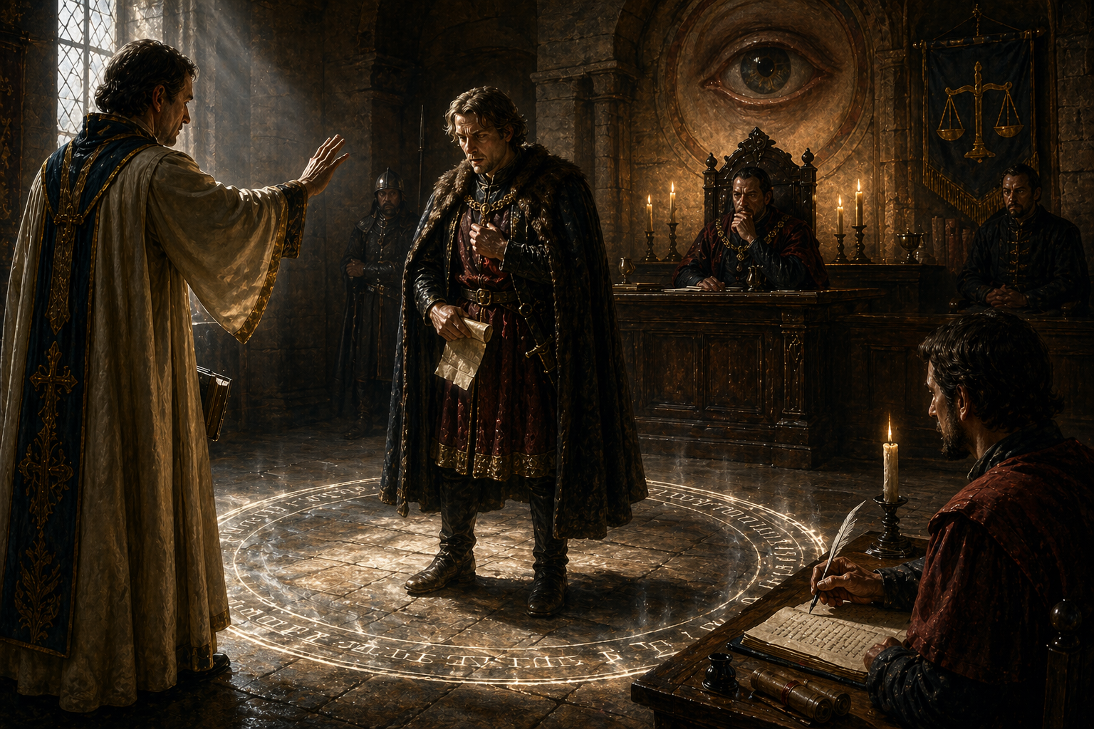 Truth-reading magic representing the Discern Lies spell