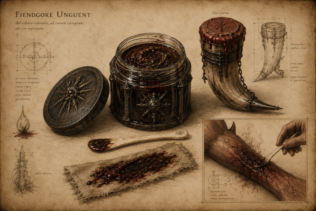 Fiendgore Unguent — Infernal Alchemical Item
