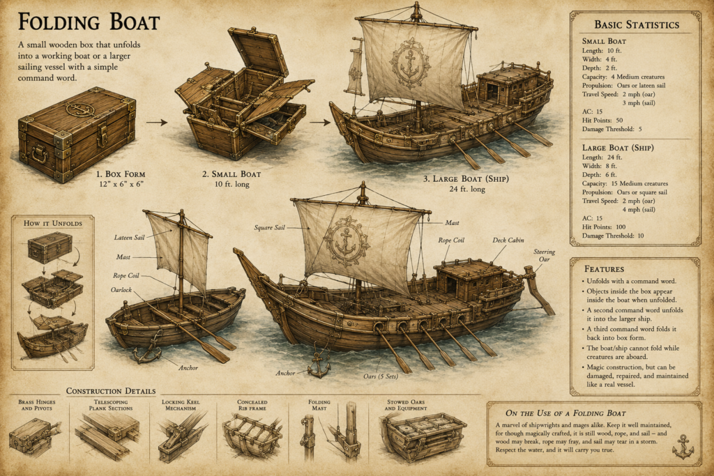 Folding Boat - Magic Item
