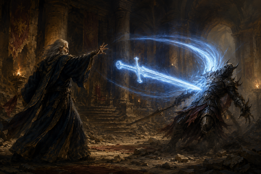 Spell, Mage’s Sword, "Thanatos Scythe" — Force Blade Spell