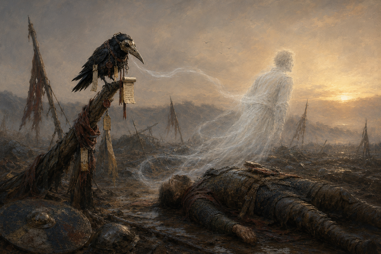 Psychopomp Nosoi – Masked Scribe and Soul-Courier of the Dead