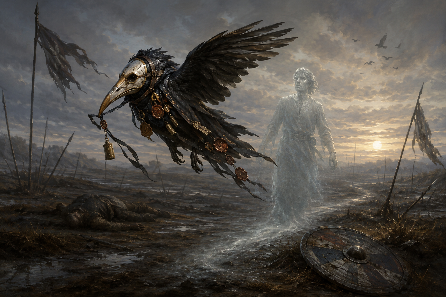 Psychopomp Nosoi – Masked Scribe and Soul-Courier of the Dead