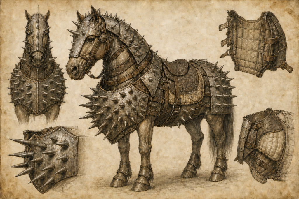 Spiked Barding – Mount Equipment for Warhorses and Shock Cavalry