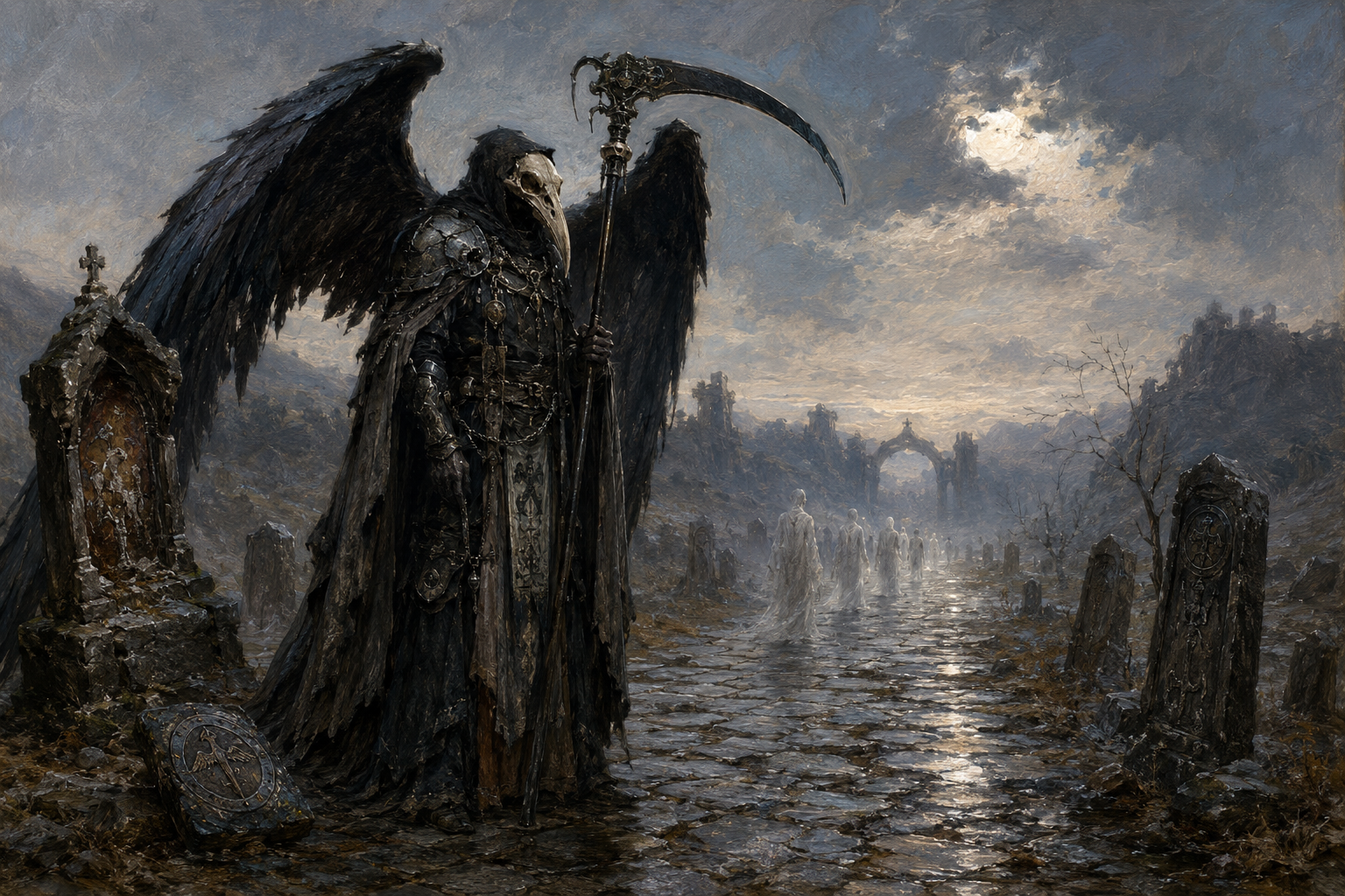 Monster, Vanth Psychopomp – Black-Winged Usher and Guardian of the Dead Road