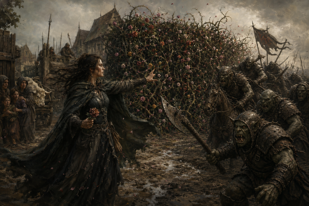 Wall of Roses Spell — Magical Thorn Hedge
