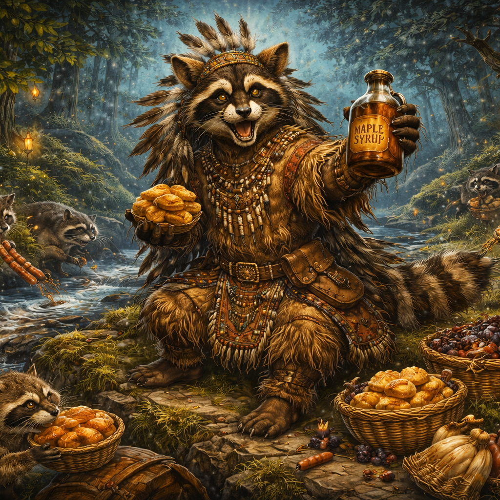 Azeban — The Laughing Shadow in the Brush mythic deity illustration