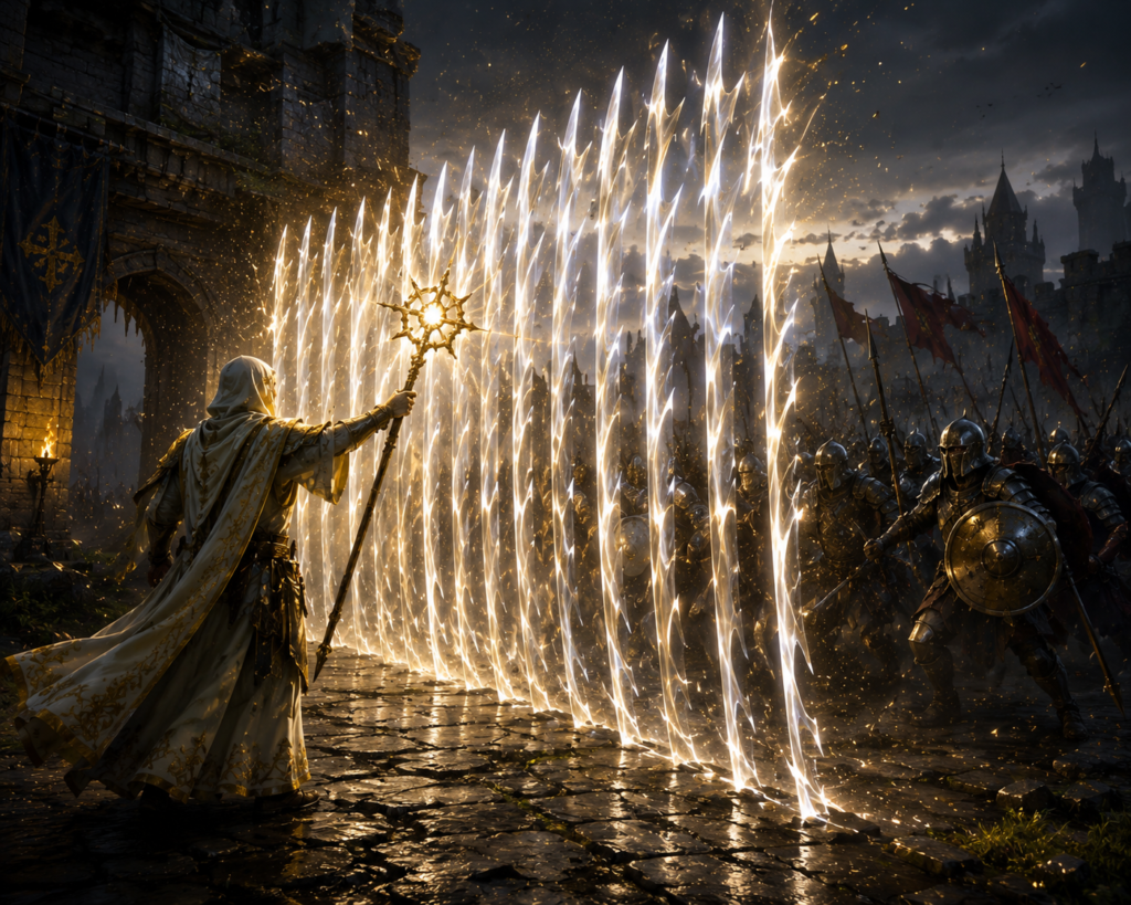Blade Barrier Spell: Whirling Blades of Sacred Force and Divine Judgement