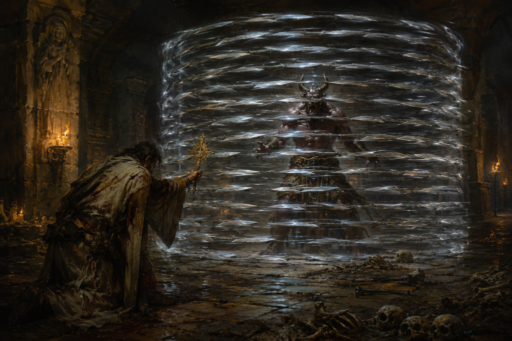 Blade Barrier Spell: Whirling Blades of Sacred Force and Divine Judgement