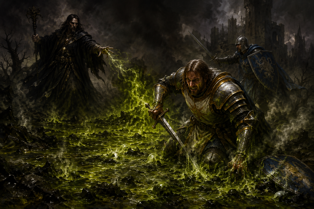 Caustic Mire Spell: Sour Earth, Acid Sludge, and Burning Vapours