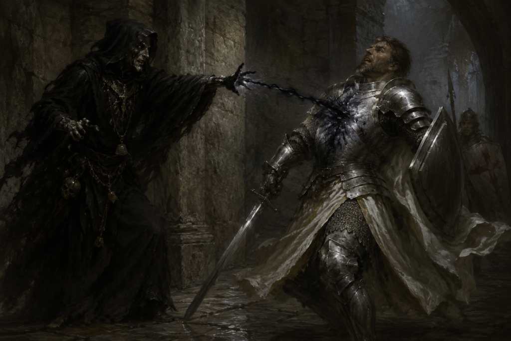 Darkbolt Spell: Lance of Vile Night, Cold Shadow, and Stunning Evil