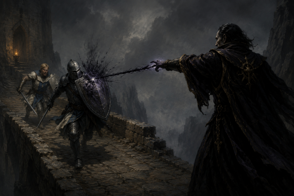 Darkbolt Spell: Lance of Vile Night, Cold Shadow, and Stunning Evil