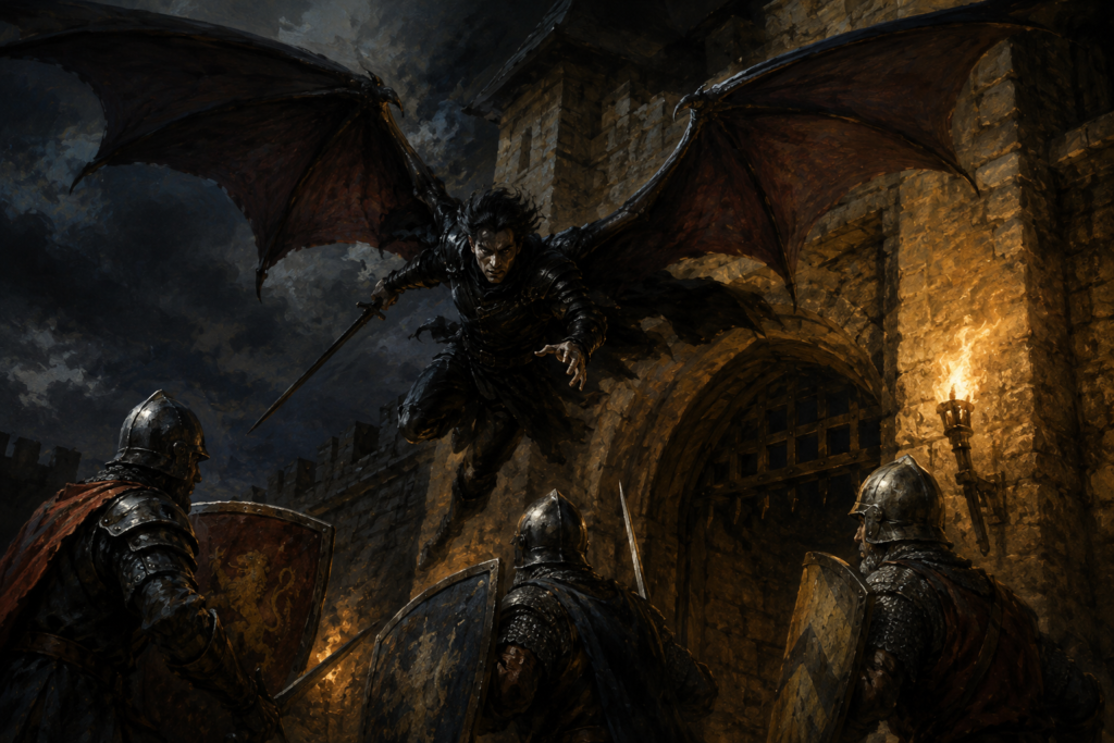 Demon Wings Spell: Evil Bat-Winged Flight for Blackguards