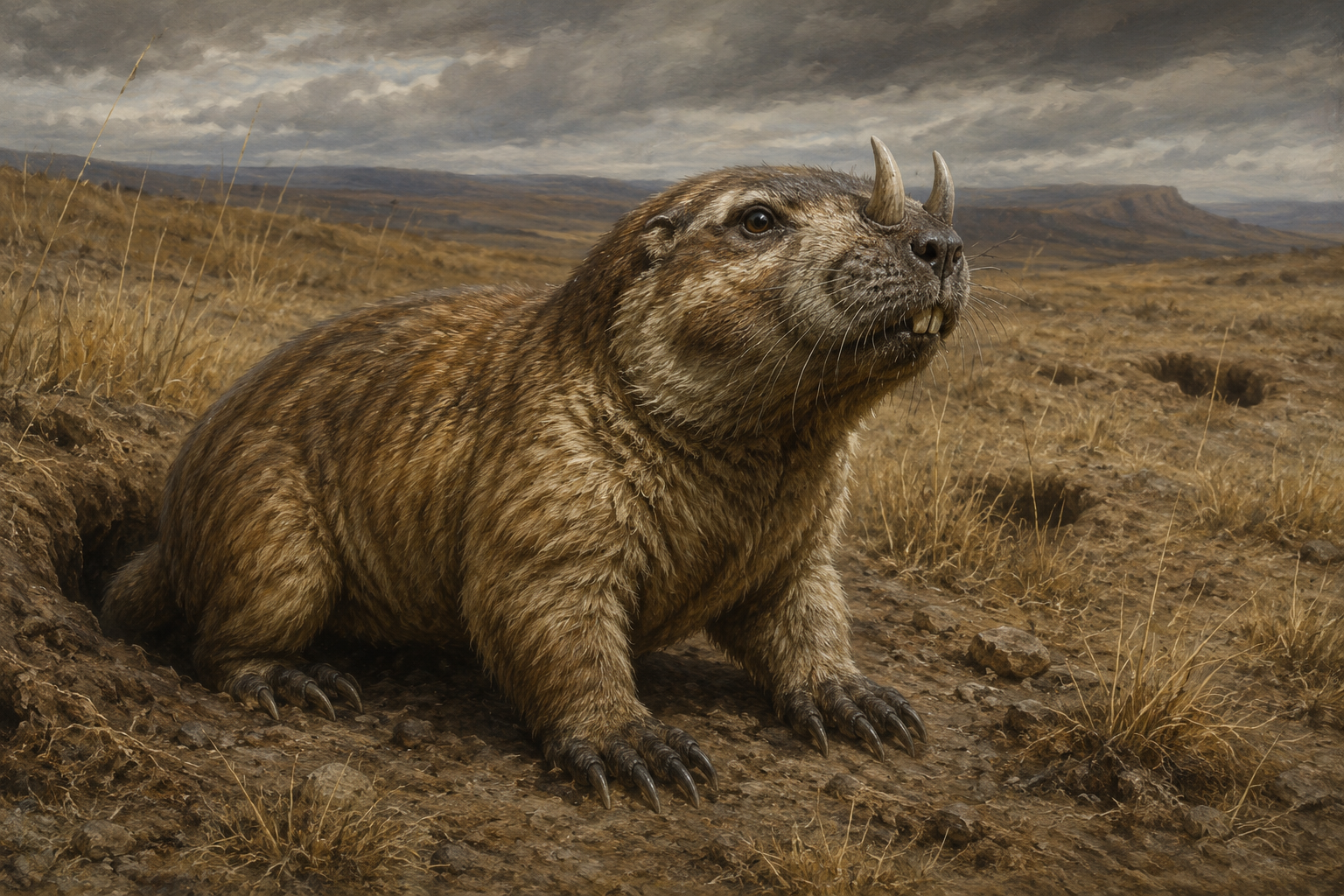 Epigaulus, the horned old-earth burrowing rodent