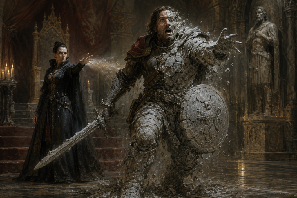 Flesh to Stone Spell: Petrification and Living Statue Horror